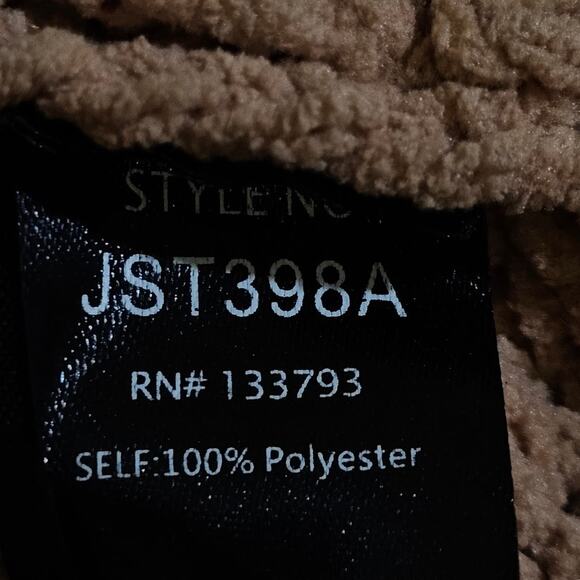 POL Sweater Womens M Tan Distressed Grunge Streetwear Indie Sleaze Chunky Knit - Picture 5 of 7